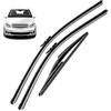 Generic Set di tergicristalli di ricambio per Mercedes Classe B W245 2008-2011, 66 + 58,4 + 30,5 cm, anteriori e posteriori