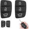 Fadwons 2 Pezzi Pulsanti per Chiave Auto in Gomma Compatibili con Hyundai Santa Fe, Tucson, i40, i30, i20, i10, ix20, ix30, ix25, ix35 - Sostituzione Tastiera Chiave Auto a 3 Bottoni, Facile Installazione