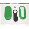 Car Passion TOPBEST Cover Chiave Guscio + Tasti Tastini in Gomma + Gancio Portachiavi Compatibile con Fiat 500 Grande Punto Evo Bravo Panda 500l Lancia Y Ypsilon Musa Delta Scocca Verde
