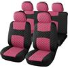 Auto Accessori Lupex - A20 Coprisedili auto universali, colore Rosa Nero, set fodere protezione sedili anteriori e posteriori, schienale dietro con 2 zip, no suv