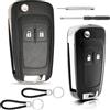 Norhogo 2 Pezzi Custodia per Chiavi Auto di Ricambio, Guscio Chiave Auto Telecomando Custodia Chiave Cover con Portachiavi, Guscio Chiave per Chevrolet, Valigia universale pieghevole Buick/Chevrolet