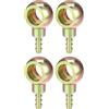 Hihaha Raccordo A Barra Filettata Con Bullone Banjo 4 Pezzi 14mm ID | Metallo Resistente, Tonalità Bronzo, Per Auto Moto, Per Linea Freno Carburante, 6mm OD, Giunto Sferico 45x24mm