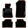 QUEMAR Tappetini Auto per Serie 3 E90 2005-2013, Bordo Arancio, 2 Ricami | anche E91 E92 E93 / Kit Tappeti Moquette e Gomma su Misura / Set 2 Anteriori + 2 Posteriori / Ricami e Colori Personalizzati