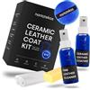 Nanotekas Kit spray detergente per pelle e rivestimento ceramico: protezione a lunga durata per pelle vegana Tesla, sedili auto, mobili e scarpe, scudo universale in nano ceramica per respingere
