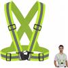 Skeayid Gilet Alta visibilità Uomo, Bretelle Catarifrangenti | Bretelle riflettenti a X leggere e regolabili, colore verde fluorescente per corsa, bici, moto e lavoro