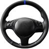 JHMHCOQ Traspirante Coprivolante Per Auto In Pelle Traforata Intrecciata Mano Per BMW Per M Per Sport Serie 3 5 E46 E39 Per M3 Per M5(Gray Thread)