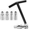 AOROPS Set di 5 chiavi per candele di accensione, universali, 14/16/18/21 mm, con impugnatura a T, per auto e moto
