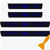 Generic 4pcs Auto Porta Sill Protector Fibra Di Carbonio Per Clio 2 3 4 5 Sport RS Linea Anti-graffio Pedale Strisce Kick Plates Styling Accessori Con Raschietto Film (Blu)