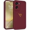 Choeeu ChoosEU Cuore Cover per Honor 90 Lite 5G, Vino Rosso | Custodia TPU Silicone Morbido, Disegni Elegante Colorate Love Heart Motivo, per Ragazza, Antiurto Protezione Case Copertura