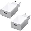 FinalCool 2 Pezzi Caricabatterie USB A 5V 2A per Samsung Galaxy S21/S20/S10/S6/S7/S8/S9/Edge/Plus/Active, A14/A53 5G/Note 5/8/9/10/20, Caricatore Ricarica Rapida, Adattatore per Presa, Bianco