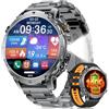 HIRREO Smartwatch Uomo 1400mah, 1.7 Orologio Intelligente Fitness con Chiamate Bluetooth,Militari Smart Watch Tracker 120+ Modalità Sportive per Cardiofrequenzimetro,SpO2, Torcia,Bussola per Android/iOS
