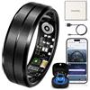 VERVOS Smart Ring Uomo Donna, Custodia Ricarica, Sonno, Frequenza Cardiaca, SpO2 | Anello fitness IP68 con HRV, stress, sonno, attività, ciclo e custodia di ricarica; compatibile con l'app Da Rings