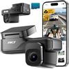 iiwey 4G LTE Dash Cam con Live View, 2K + 1080P Front Inside Anti-Theft Car Camera Live Streaming, Instant Alert via App, Cloud & SD Storage, IR Night Vision, No Screen, 24/7 Parking Mode, GPS, OBD