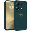 Choeeu ChoosEU Cuore Cover per Xiaomi Redmi Note 13 4G, Verde | Custodia TPU Silicone Morbido, Disegni Elegante Colorate Love Heart Motivo, per Ragazza, Antiurto Protezione Case Copertura
