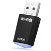 LDERFIV Chiavetta WiFi per PC Fisso Chiavetta USB WiFi 6 per PC Fisso Internet Adattatore Dual-Band 5GHz/2.4GHz Dongle Adapter per Ricevitore WLAN USB Stick AX900Mbs per Desktop/Laptop per Win7/10/11