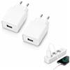 FinalCool 2 Pezzi 10W Alimentatore USB Universale, Caricabatterie USB 5V/2A | Caricatore USB Compatibile con Tutti i Dispositivi: Smartphone, Smartwatch, Tablet, Luci Led (Filo non incluso)