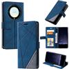 Kukoufey Cover per Honor Magic 5 Lite,Custodia in Pelle Custodia per Honor X9a 5G RMO-NX1 / Magic 5 Lite 5G RMO-NX3 / X40 5G Custodia Cover Case Blue