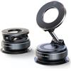 BIXUFA Supporto Magnetico Cellulare Auto per Fiat 500 / 500E / 500L / 500X / 500, Porta Cellulare Auto 360° Rotazione Pieghevole Portatelefono Automobile con Ventosa,Black