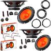 EvoTuning Kit 8 Casse Altoparlanti Anteriori e Posteriori per Fiat Panda 169 dal 2003 al 2011, compatibile con JBL Stage 162CF, Set 4 Woofer 165 mm +4 Tweeter con Griglie +4 Anelli e Cavi Connettori