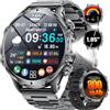 HIRREO Smartwatch Uomo con Chiamate Bluetooth, 1,85'' HD Smartwatch con 800mAh Batteria, Militari Torcia LED, 100+ Modalità Sportive, Cardiofrequencemetre/Sommeil, Orologio Fitness pour Android/iOS, FV15-A