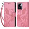 KENHONER Custodia per Oppo A77 5G/A57S Cover, Rosa | Portafoglio in Pelle PU Retro, Antiurto Flip, Slot per Schede, Funzione Stand, Chiusura Magnetica