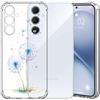 Choeeu ChoosEU Trasparente Cover per Samsung Galaxy A25 5G, Blu Dente di leone | Sottile TPU Silicone Trasparente Custodia, Disegni Colorate Fiore Fiori Motivo, per Ragazza, Antiurto Protettiva Morbido Case