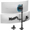PUTORSEN Supporto 3 Monitor-1 Fisso 49"e 2 Molla a Gas 35,Colonna da 80 cm Braccio per 3 Monitor Scrivania Completamente Regolabile,Capacità di Carico Massima 20kg