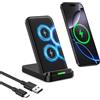 Moxtouz Caricatore Wireless Rapido 15W, Supporto per Samsung Galaxy S26 S25 S24 S23 S22 S21, per Google Pixel 11 Pro XL 10 9 9a 8 8a 7, Caricabatterie per iPhone 18 17 16 15 14 13 12 11