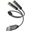 LOKUKA Adattatore da USB-C a TRS da 3,5 mm per cuffie e microfono, adattatore audio da tipo C a jack per cuffie e microfono separato, per cuffie da gioco per PC a laptop, tablet, Smartph