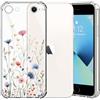 Choeeu ChoosEU Trasparente Cover per iPhone SE 2022/2020(SE 3/2)/ 7/8, Blu Rosa | Sottile TPU Silicone Trasparente Custodia, Disegni Colorate Fiore Fiori Motivo, per Ragazza, Antiurto Protettiva Morbido Case