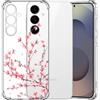 Choeeu ChoosEU Trasparente Cover per Samsung Galaxy S25 FE 5G, Sakura Rosa | Sottile TPU Silicone Trasparente Custodia, Disegni Colorate Fiore Fiori Motivo, per Ragazza, Antiurto Protettiva Morbido Case