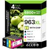 CanPick 963xl Multipack cartucce compatibili con 963xl per 963 XL per Officejet Pro 9010 9012 9020 9013 9014 9015 9016 9018 9019 9022 9023 9025 9026 9026 9022 8 patronen( 963 XL, confezione da 4