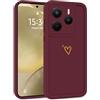 Choeeu ChoosEU Cuore Cover per Xiaomi Redmi Note 14 4G (EU Version), Vino Rosso | Custodia TPU Silicone Morbido, Disegni Elegante Colorate Love Heart Motivo, per Ragazza, Antiurto Protezione Case Copertura