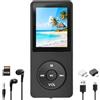 Nimbust 64 GB Lettore MP3 Bluetooth,Lettore MP3 Musica senza perdita Hi-FI Piccolo, Bluetooth 5.3 Riproduzione,Altoparlante HD integrato,Adulto Super Screen Colore Leggero da 1,8, Nero, con cuffie, e-Book