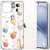Choeeu ChoosEU Trasparente Cover per iPhone 12/12 Pro con Fiori, Gatto | Sottile TPU Silicone Trasparente Custodia, Disegni Colorate Fiore Fiori Motivo, per Ragazza, Antiurto Protettiva Morbido Case