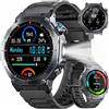 Jugeman Smartwatch Uomo GPS,1.43 HD Chiamate Bluetooth, Orologio Tattico Sportivo Impermeabile 5ATM, Tracker Attività con Sonno/Cardiofrequenzimetro/Torcia/Bussola,160+ Modalità Sport per Android iOS
