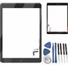 TELEMATICARICAMBI Vetro Touch Screen compatibile con iPad Air (1a Gen) e iPad 5 2017 (5a Gen) | Colore Nero con Tasto Home e Biadesivo Pre-installato. Adatto ai Modelli A1474, A1475, A1476, A1822, A1823. con Kit Attrezzi