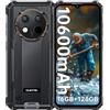 OUKITEL G1S Rugged Smartphone Android 15, 10600mAh 16(4+12) GB RAM + 128GB ROM, Display 6,52 HD Octa-core Telefono Indistruttiblie, Fotocamera 13MP + 5MP, NFC/OTG/Dual SIM 4G, Nero