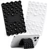 FIMJEP Supporto a Ventosa Pieghevole per Telefono e Tablet - 2 Pezzi, in Silicone, con Base Flessibile e Pieghevole, per Desktop, Vetro e Superfici Lisce (Nero e Bianco)
