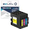 LCL Cartucce d'inchiostro Compatibile GC-21 GC21 GC21K GC21C GC21M GC21Y | Sostituzione per Ricoh GX2500 GX3000 GX3000S GX3000SF GX3050 GX3050N GX3050SFN GX5050 GX5050N GX7000 GX5000 (4PACK, KCMY)