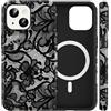 Yoedge Magnetica Cover per iPhone 14/iPhone 13 Fiori Pizzo, Aesthetic Nero Lace Motivo Vintage, Compatibile con MagSafe Silicone Custodia Disegno per Ragazza Donne Case per iPhone 13 6,1