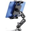 OHLPRO Supporto per tablet da auto, iPad, camion con base a vite | Braccio regolabile a 360° a 2 livelli per dispositivi da 5 a 17 pollici, compatibile con sfera da 25 mm, per cruscotto