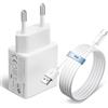 OXZEEWEE Caricabatterie USB da 5 V, 2 A, 10 W, con cavo USB-C da 3 m, alimentazione portatile per sistemi di sorveglianza domestica, telecamere CCTV, altoparlanti e altri dispositivi con connettore di tipo C