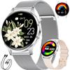 LIGE SMART 1.32Amoled Smartwatch Donna con Chiamata Bluetooth, IOS Android Argento | Salute Femminile, Frequenza Cardiaca, Sonno, 110+ Modalità Sportive, IP68 Impermeabile Smartwatch per iOS Android