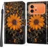 Salanheo Cover per Honor 600/600 Pro, crisantemo | Portacarte, Chiusura Magnetica, Flip Case, Antiurto Custodia, Funzione Stand