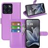 JIUNINE Cover a Libro in Pelle per Motorola Moto Edge 70 Max 5G, Viola | Custodia Portafoglio Antiurto in Pelle Sintetica a Grana Litchi, Portacarte, Chiusura Magnetica, Supporto Regolabile