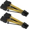 eMagTech 2 Pezzi Cavo Di Alimentazione Per Scheda Grafica 18 AWG In Rame Stagnato CPU Da 8 Pin Maschio A Doppio Cavo P-CIE Da 8 Pin Femmina 030-0571-000 Compatibile Con Tesla K80 M40 M60