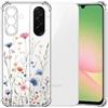 Choeeu ChoosEU Trasparente Cover per Samsung Galaxy A37 5G con Fiori, Blu Rosa | Sottile TPU Silicone Trasparente Custodia, Disegni Colorate Fiore Fiori Motivo, per Ragazza, Antiurto Protettiva Morbido Case