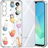 Choeeu ChoosEU Trasparente Cover per Samsung Galaxy A16 5G / 4G con Fiori, Gatto | Sottile TPU Silicone Trasparente Custodia, Disegni Colorate Fiore Fiori Motivo, per Ragazza, Antiurto Protettiva Morbido Case