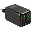 Synclum Caricatore da 150 W con 6 porte USB (2 USB-C + 4 USB-A), ricarica rapida QC 3.0, compatibile con Phone, Galaxy, Mi e altro - Certificato CE, design compatto e portatile, caricatore da parete